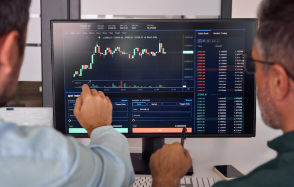 Traders Analyzing Market Data on a Trading Platform